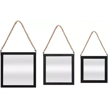 Koupelnový nábytek Sada čtvercových zrcadel 3 ks černé bxppset3-fb