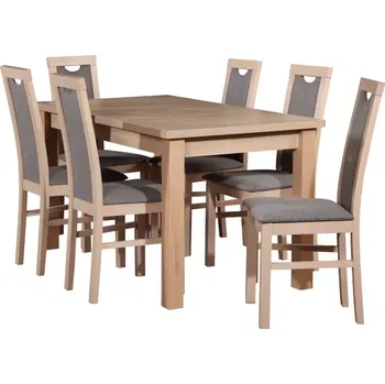 Jídelní set Jídelní Set Nestor 1+6 St28 140x80+40 +W78 Dub Sonoma