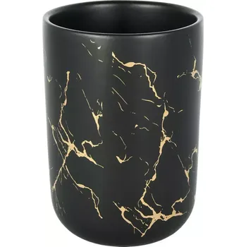 Držák na kartáček Kelímek na zubní kartáčky GOLD LINE, keramický, černo-zlatý CST-1774 99