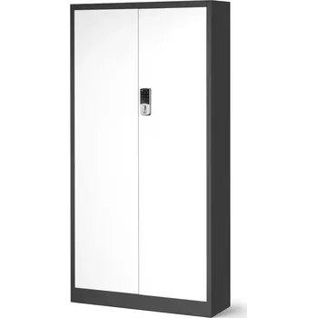 Kancelářská sestava Kancelářská skříň Daniel + elektrický zámek kov antracit/bílá