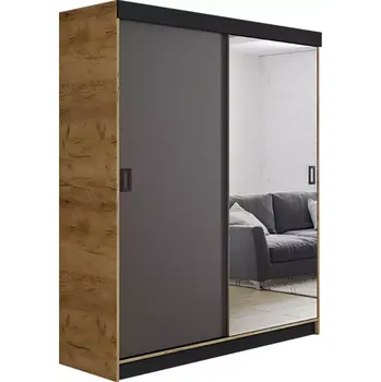 Kancelářská sestava Skříň Retro 138 1l Craft / Přední Grafit