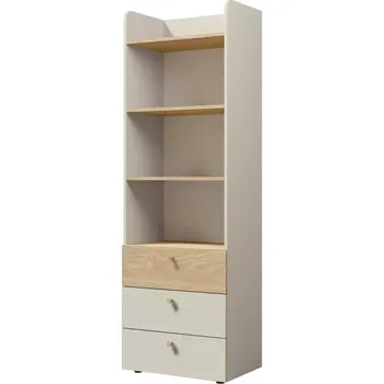 Kancelářská sestava Regál Yuki 5 béžově šedá/dub olejovaný