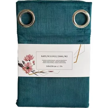 Závěs s oky YC11932/200G/064/140x250 cm tyrkysový