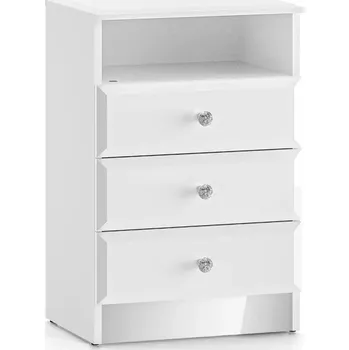 Ložnicová sestava Noční stolek Glamour 07 bílá lesk