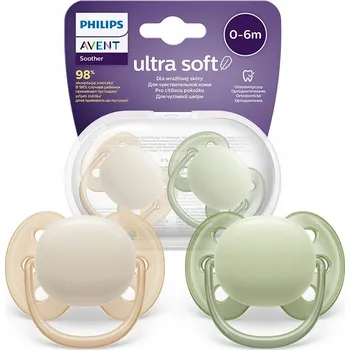 dudlíky Philips Avent Ultra Soft měkké ortodontické dudlík 0-6 m, SCF091/05 2 ks