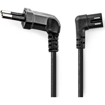Napájecí kabel Napájecí kabel úhlový, EURO kon., černý, plochý, 2x 0,75mm, 3m