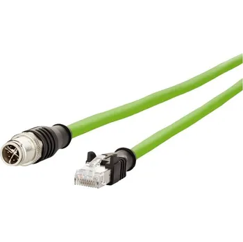 Datový kabel Metz Connect 142M2X15050 M 12 síťové kabely, propojovací kabely CAT 6A S/FTP 5.00 m zelená krytí PUR, odolné proti kyselinám, odolné proti ozonu, odolné proti