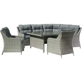 Zahradní sestava Zahradní rohová sedačk ratan Bolzano šedá