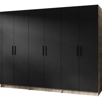 Ložnicová sestava Skříň 3x Gold 2D dub sonoma/černá