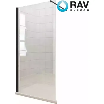 RAV-SLEZÁK Sprchová zástěna walk-in Fiord 100 x 195 černý profil