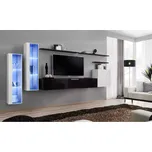 Obývací Stěna Switch Sklo+Led Xi Bílý/Černá