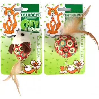 Hračka pro kočku míček natural 5 cm