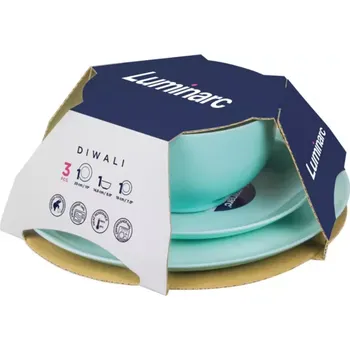 Talíř 3-dílná jídelní sada Diwali tyrkys Luminarc