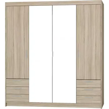 Kancelářská sestava Skříň Elena 4D 6S dub sonoma/zrcadlo