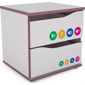 Ložnicová sestava Noční Stolek Matrix 40 2S bílá/fialový