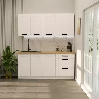 Kuchyňská linka Kuchyňská linka Luna bílá/bílá 180 cm bez pracovní desky