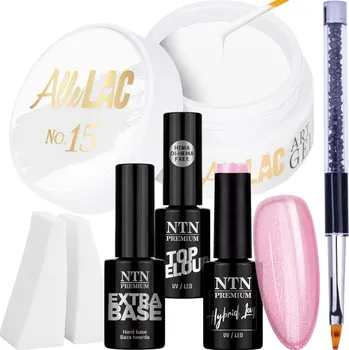 Lak na nehty Sada na nehty Babyboomer Mat 6v1 Gel Báze Lak Top Štěteček Houbičky