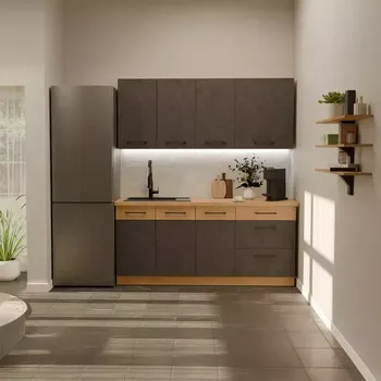 Kuchyňská linka Kuchyňská linka Vigo grafit mat 180 cm bez pracovní desky