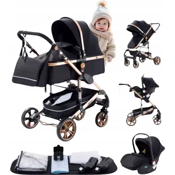 Kočárek DĚTSKÝ KOČÁREK 3V1: SPORTOVNÍ, HLUBOKÁ KORBA, AUTOSEDAČKA - HOUPACÍ A ZATEPLENÝ