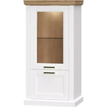 Obývací stěna Vitrína Tara V2S white/pacific walnut