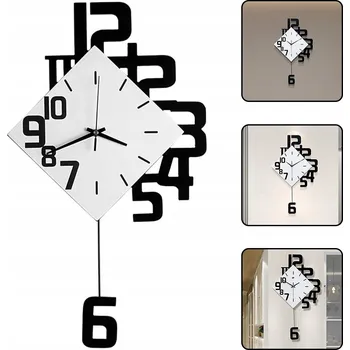 Hodiny Velké nástěnné hodiny Quartz tiché kyvadlové hodiny do obývacího pokoje Loft