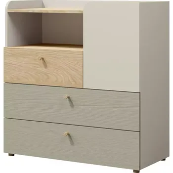 Kancelářská sestava Komoda Yuki 10 eukalyptus/šedobéžová/olejovaný dub