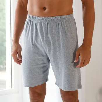 Pánské oblečení Pyžamové jednobarevné šortky šedý melír 64/66