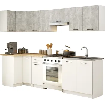 Kuchyňská linka Akord Ozara III (beton + bílá)