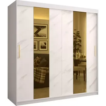 Předsíňová stěna Skříň Platinum Pole 200 bílá mramor/bílá