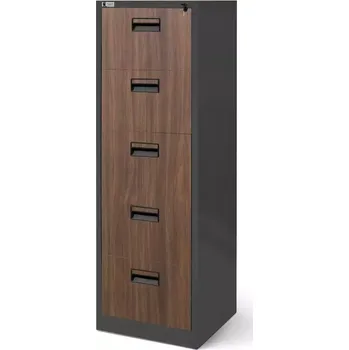 Kancelářská sestava Skříň Sara V005 kov antracit/ořech