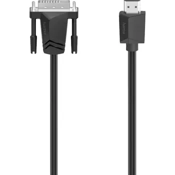 Audio kabel Hama DVI kabelový adaptér DVI-D 24 plus 1pol. Zástrčka, Zástrčka HDMI-A 1.5 m černá 00200715 4K UHD DVI kabel