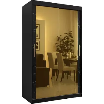 Předsíňová stěna Skříň Platinum T3 120 černá mramor/černá