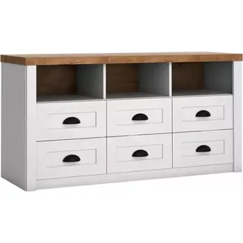 Kancelářská sestava Komoda Prowansja 130cm Borovice Andersen/Dub Lefkas Tmavý K6S