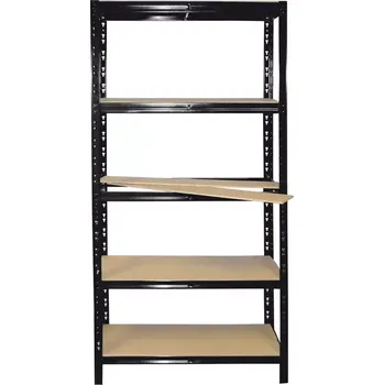 regál Kovový regál RNDU czarny 180x90x30 cm – 5 polic/175 kg
