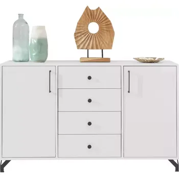 Kancelářská sestava Komoda Bergen Be6 bílá Lux/bílá lesk