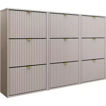 Předsíňová stěna Botník Laro III závěsný kašmír/kašmír/zlatá