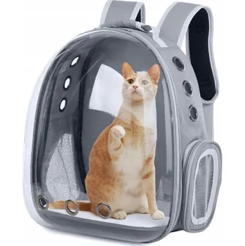 přepravka pro zvíře BATOH PRO KOČKY PSA TAŠKA PŘEPRAVKA RAMENNÍ POPRUHY ŠEDÁ