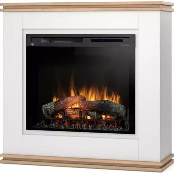 Elektrický krb Vena 28 bílá/dub světlý