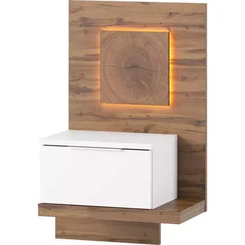 Ložnicová sestava Noční Stolek Livorno 60 cm Dub Wotan/Bílá, Levý