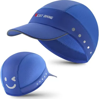 Kšiltovka WEST BIKING Kšiltovka letní z hedvábí WEST BIKING MODRÁ