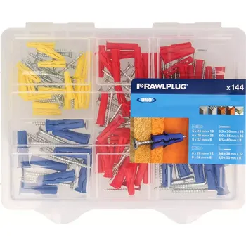 Hmoždinka Set universálních hmoždinek s vruty 144 ks