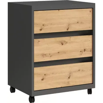 Kancelářská sestava Kontejner Iga Grafit / Dub Artisan