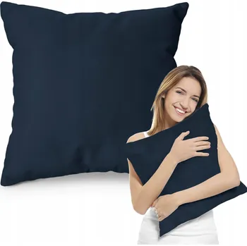 Polštář DEKORAČNÍ POLŠTÁŘ TMAVĚ MODRÝ 45x45 POLŠTÁŘ NA POHOVKU POSTEL