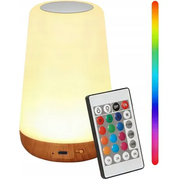 Lampička Noční Lampa LED RGB do Ložnice Vícebarevná Dálkové Ovládání Dotyková Bezdrátová