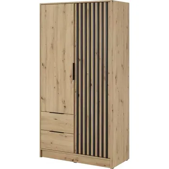 Předsíňová stěna Skříň Nelly 2d dub artisan/lamela černá