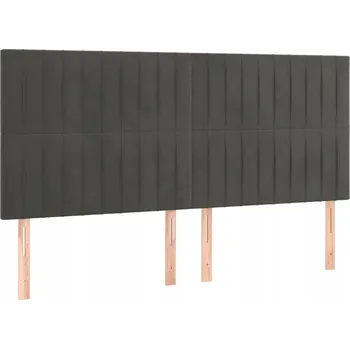 Čelo postele sametové tmavě šedé 160 x 5 x 118/128 cm nastavitelné