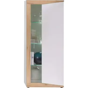 Obývací stěna Vitrína Malá Piano 60 cm Bílý/Dub Zlatý, Pravá