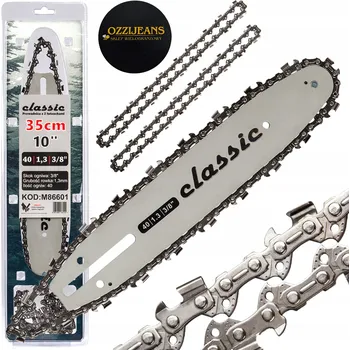 Pilová lišta VODÍCÍ LIŠTA PRO ŘETĚZOVÉ PILY SE 2 ŘETĚZY 10" 40 článků 1,3 mm + samolepka