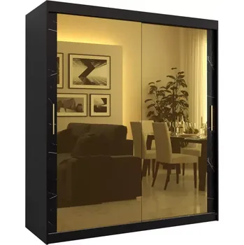 Předsíňová stěna Skříň Platinum T3 180 černá mramor/černá