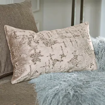 Povlak na polštářek Povlak na polštářek Malencio, krémová/stříbrná, V/Š cca 30/50 cm